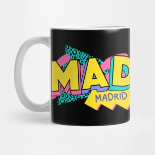 Madrid, Spain Retro 90s Logo Mug